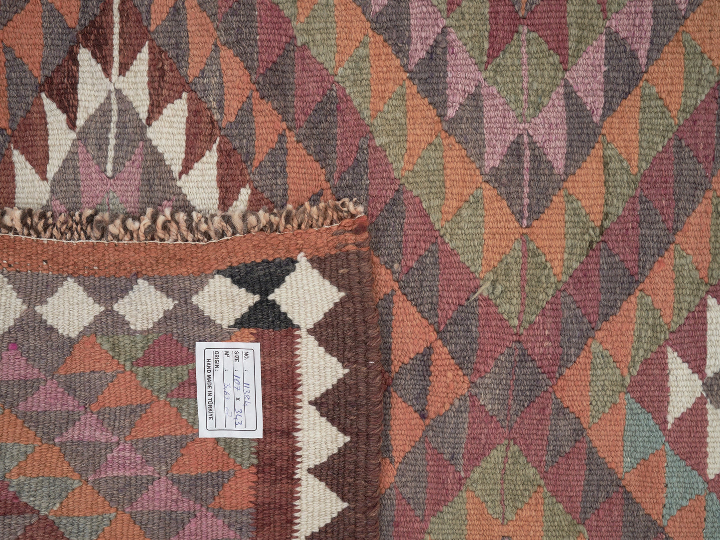 Turkish Kilim Runner Rug, Vintage Handmade Runner Rug, Oushak Antique Runner Rug, Hallway Runner, Rug Runner, Runner Rug 4x11, 11384