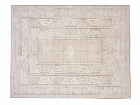 Vintage Handmade Rug, Turkish Oushak Rug, Area Muted Rug, Living Room Rug, Neutral Floor Rug, Turkish Carpet, Rug 8x11, Oversize Rug, 12267