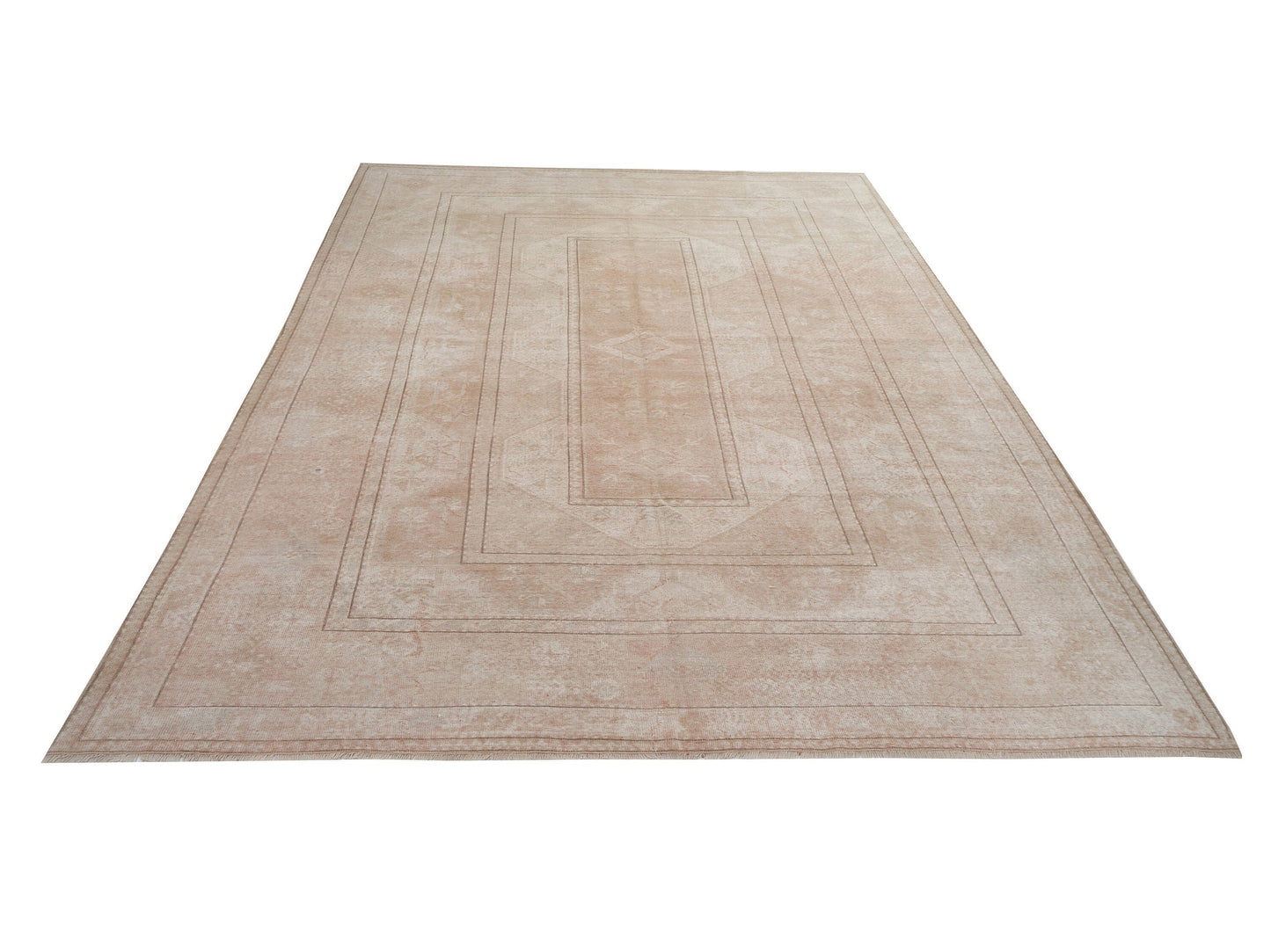 Neutral Turkish Rug, Oushak Rug 8x10, Vintage Rug Large, Muted rug, Farmhouse rug, Area rug, Bedroom rug, Beige rug 8x10, 9943