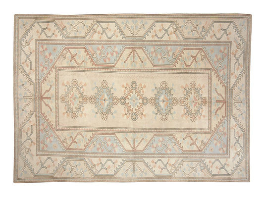 Farmhouse Decor Oushak Rug 9x12, Turkish Vintage Neutral Rug,9x12 Oversize Faded Area Large rug, One of a kind, Muted Turkish Rug, 9905