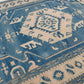 8x10 Navy Blue Turkish Rug, Oushak Turkish Vintage Rug, Anatolia Turkey Wool Rug, Geometric rug, Scandinavian rug, Handmade rug, 10028