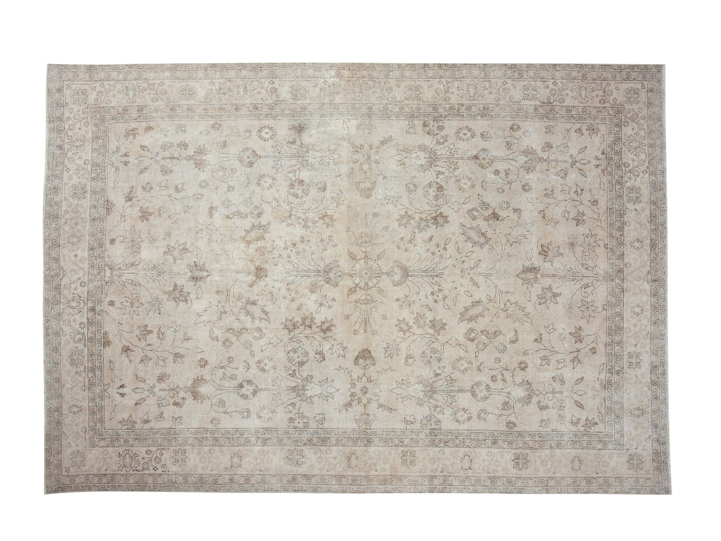 Antique Beige Turkish Carpet rug, 8x12 Oushak Vintage Area Rug, Scandinavian Neutral Rug, Faded rug, Oversize rug, Large rug 8x12, 12230