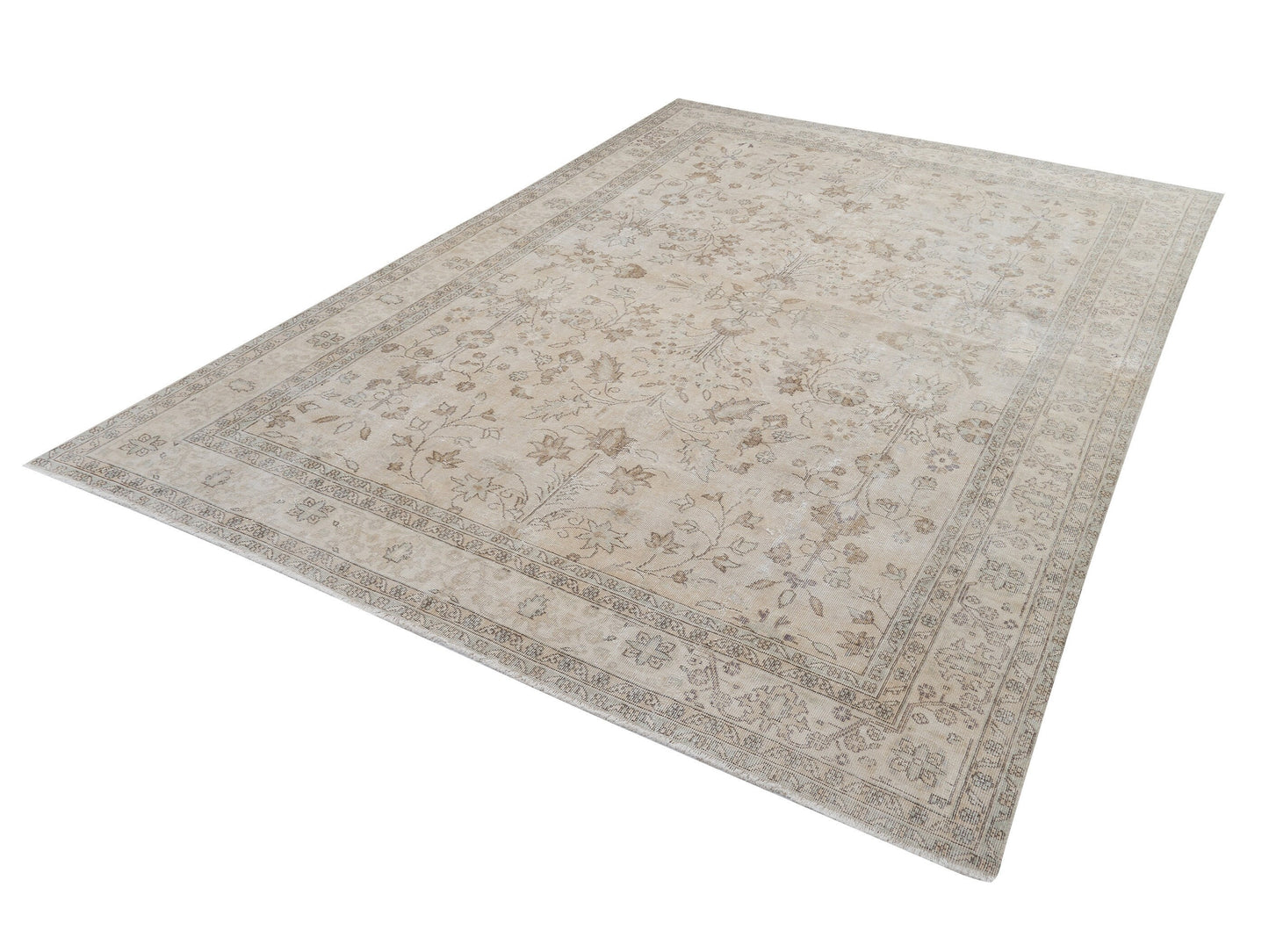 Antique Beige Turkish Carpet rug, 8x12 Oushak Vintage Area Rug, Scandinavian Neutral Rug, Faded rug, Oversize rug, Large rug 8x12, 12230