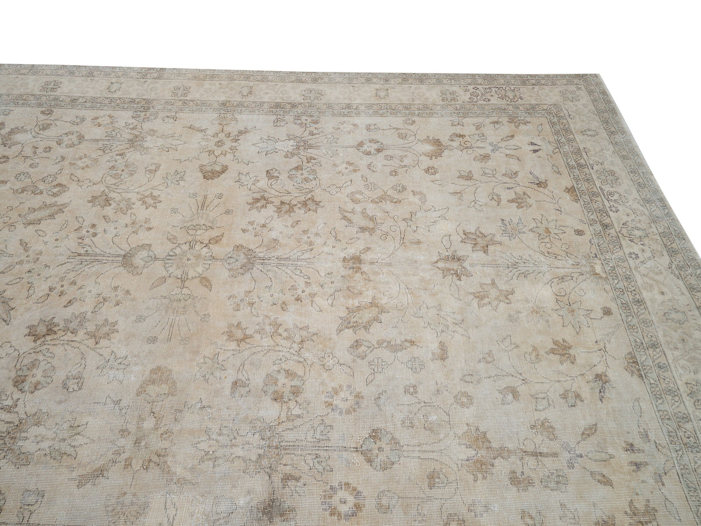 Antique Beige Turkish Carpet rug, 8x12 Oushak Vintage Area Rug, Scandinavian Neutral Rug, Faded rug, Oversize rug, Large rug 8x12, 12230