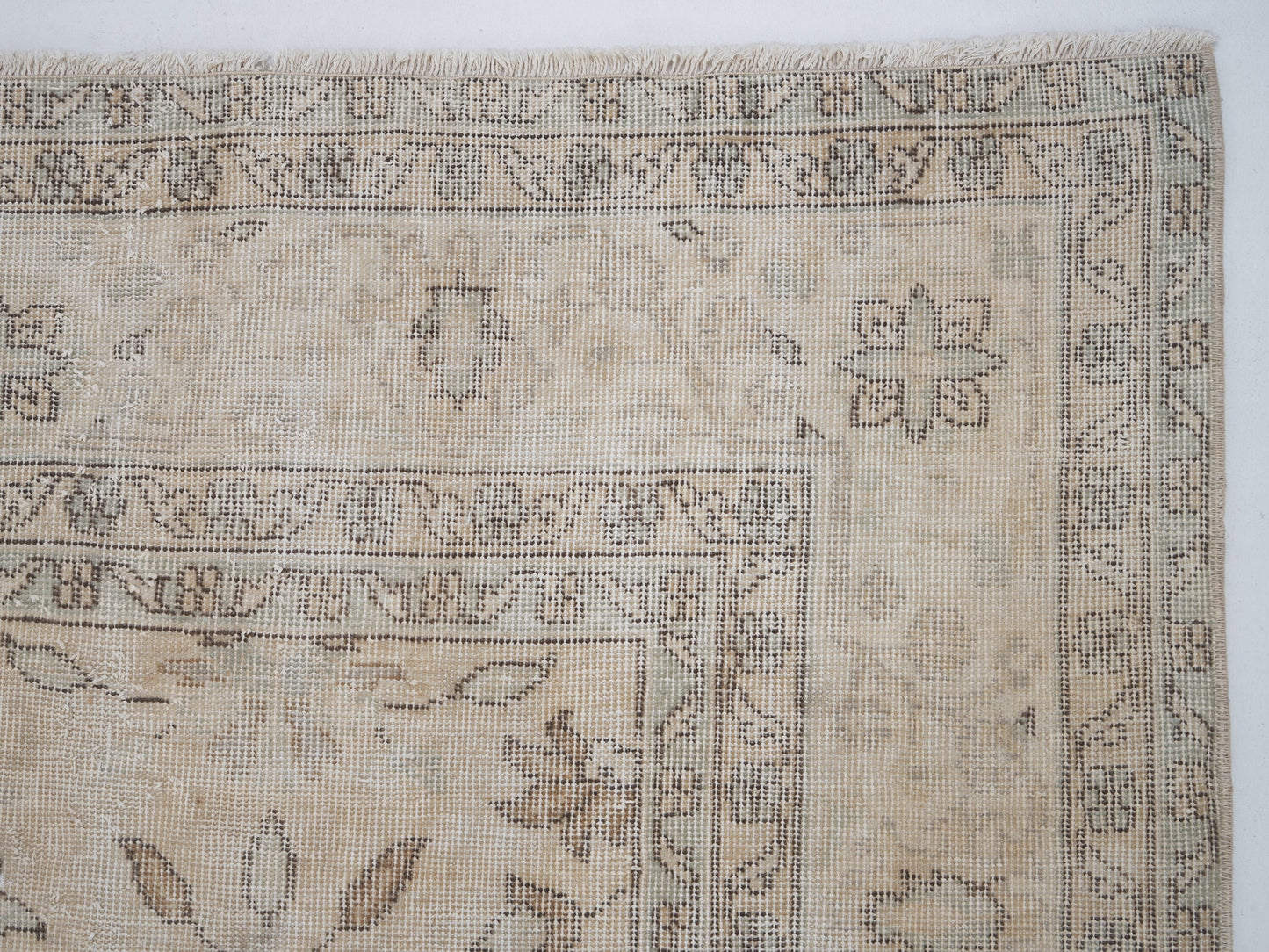 Antique Beige Turkish Carpet rug, 8x12 Oushak Vintage Area Rug, Scandinavian Neutral Rug, Faded rug, Oversize rug, Large rug 8x12, 12230
