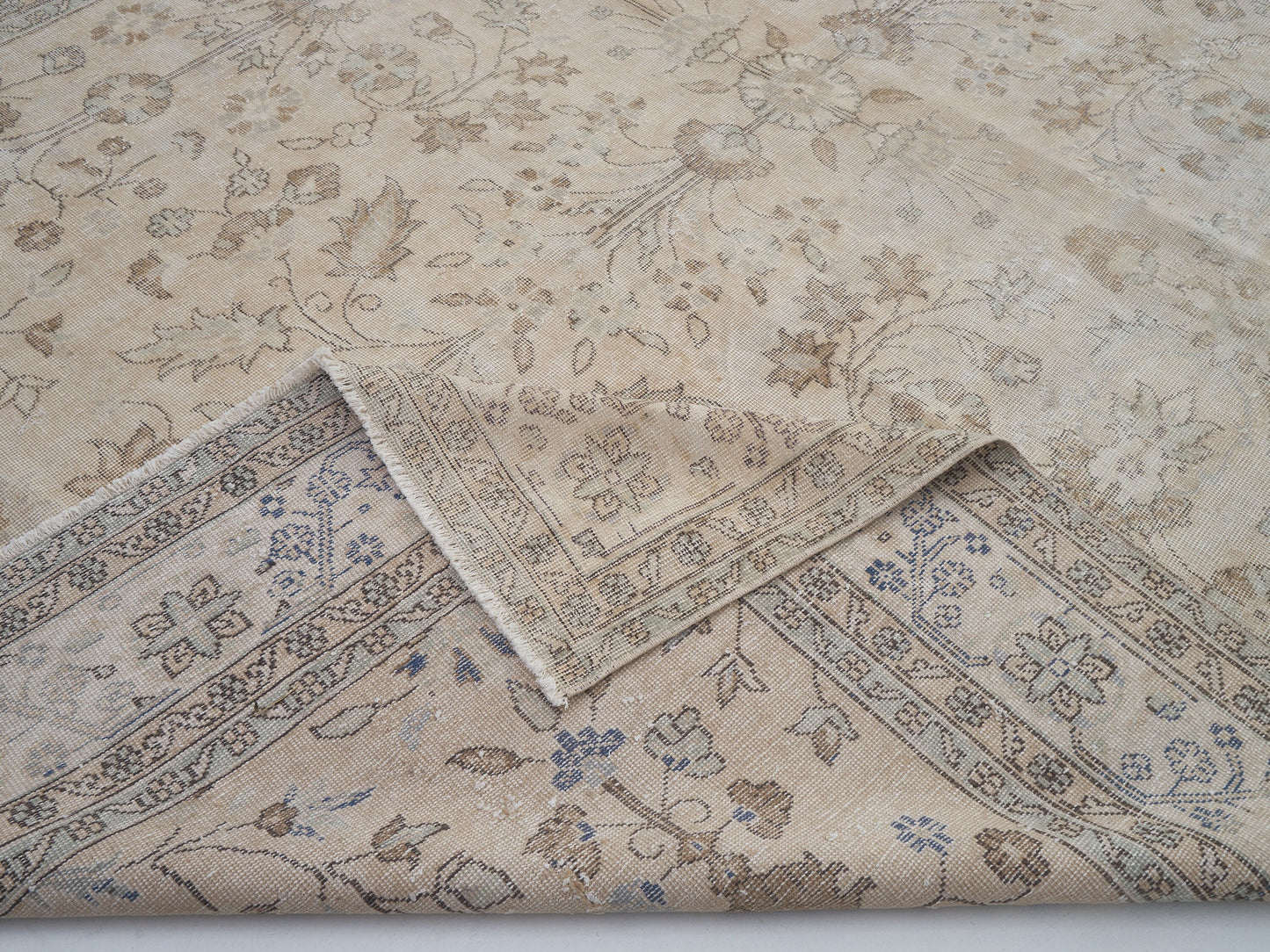 Antique Beige Turkish Carpet rug, 8x12 Oushak Vintage Area Rug, Scandinavian Neutral Rug, Faded rug, Oversize rug, Large rug 8x12, 12230