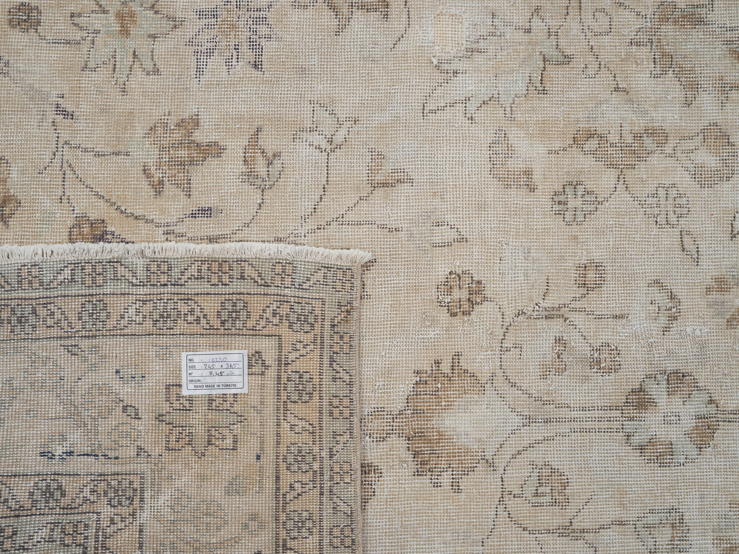 Antique Beige Turkish Carpet rug, 8x12 Oushak Vintage Area Rug, Scandinavian Neutral Rug, Faded rug, Oversize rug, Large rug 8x12, 12230