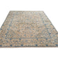 Faded Beige Blue Persian Area Large rug 10x12, Turkish Vintage Oushak Rug 10x12, Handmade Oversize Carpet rug, Turkey Anatolia rug, 8027