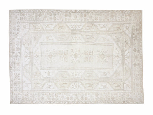 Turkish Oushak Vintage Rug, Handmade Area Rug, Neutral Rug, Coastal Decor, Living Room Rug, Turkey Rug, Vintage Carpet, Rug 10x13, 12259
