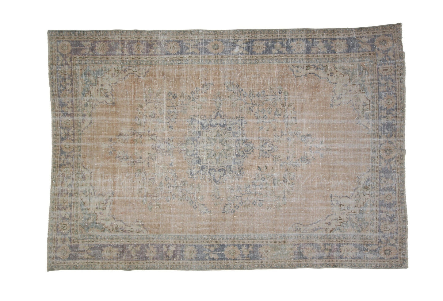 8x11 Large Turkish Faded Anatolia Vintage Neutral Oversize Area Oushak Carpet Rug, 7714
