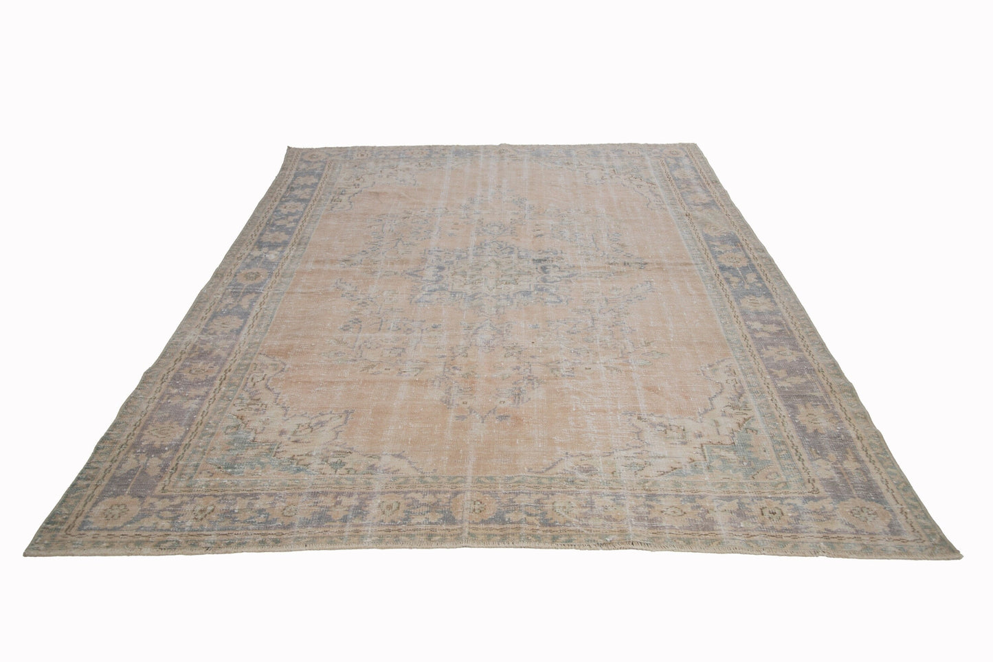8x11 Large Turkish Faded Anatolia Vintage Neutral Oversize Area Oushak Carpet Rug, 7714