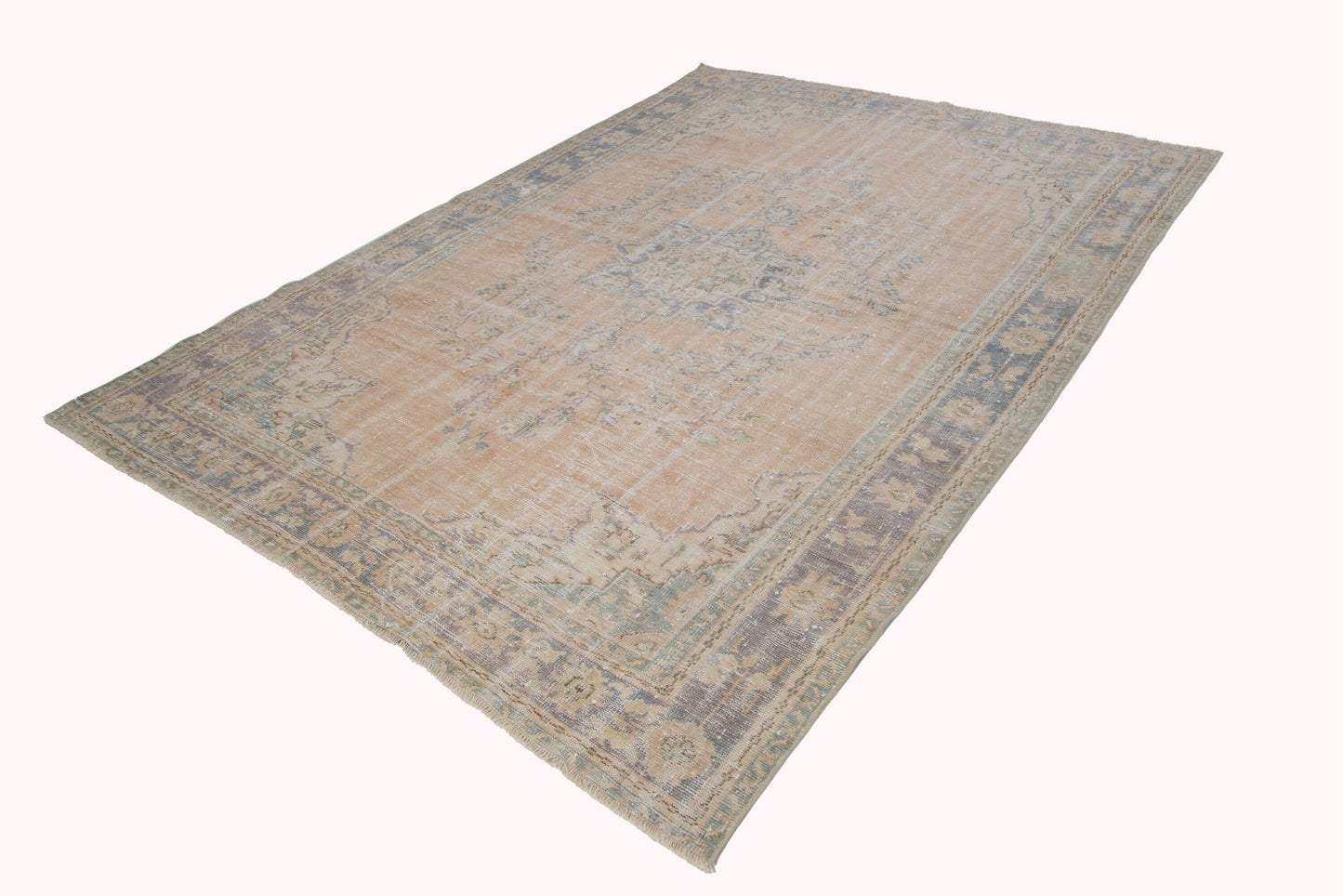 8x11 Large Turkish Faded Anatolia Vintage Neutral Oversize Area Oushak Carpet Rug, 7714