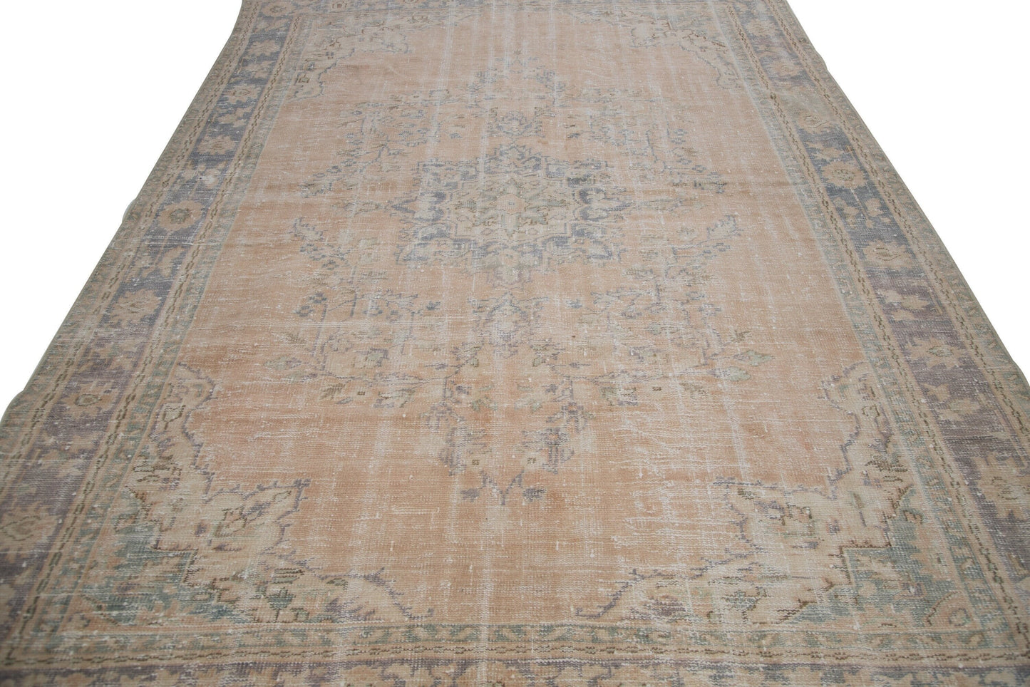8x11 Large Turkish Faded Anatolia Vintage Neutral Oversize Area Oushak Carpet Rug, 7714