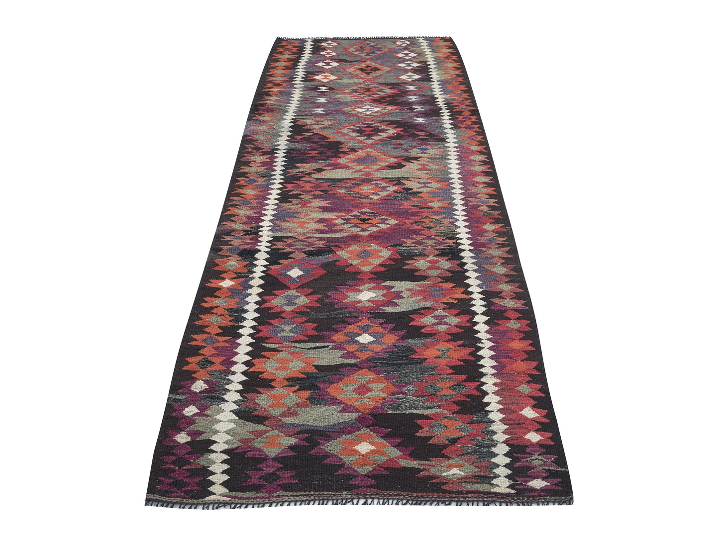 Rug Runner 4x11, Vintage Oushak Runner Rug, Handmade Antique Runner Rug, Turkish Eclectic Runner Rug, Bohemian Rug, Anatolia Rug, 11261