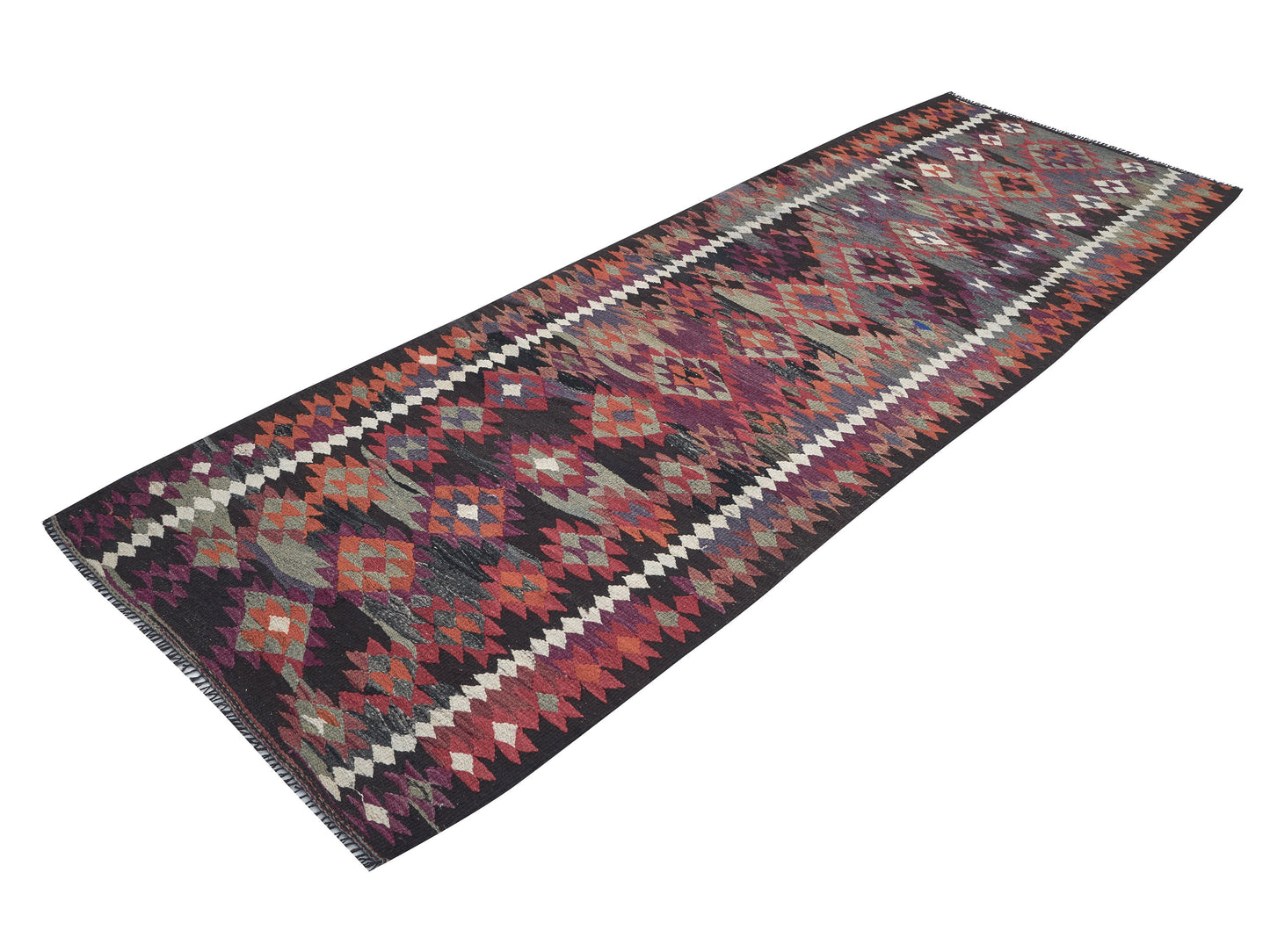 Rug Runner 4x11, Vintage Oushak Runner Rug, Handmade Antique Runner Rug, Turkish Eclectic Runner Rug, Bohemian Rug, Anatolia Rug, 11261