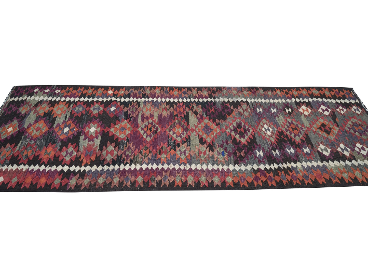 Rug Runner 4x11, Vintage Oushak Runner Rug, Handmade Antique Runner Rug, Turkish Eclectic Runner Rug, Bohemian Rug, Anatolia Rug, 11261