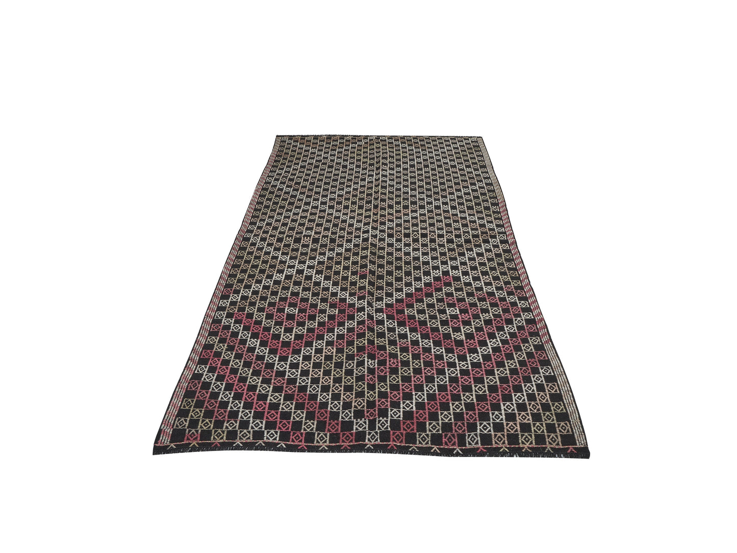 Turkish Vintage Kilim Rug, Handmade Antique Kilim Rug, Area Rustic Kilim Rug, Goat Hair Rug, Primitive Rug, Office Rug, Kilim Rug 5x9, 12573