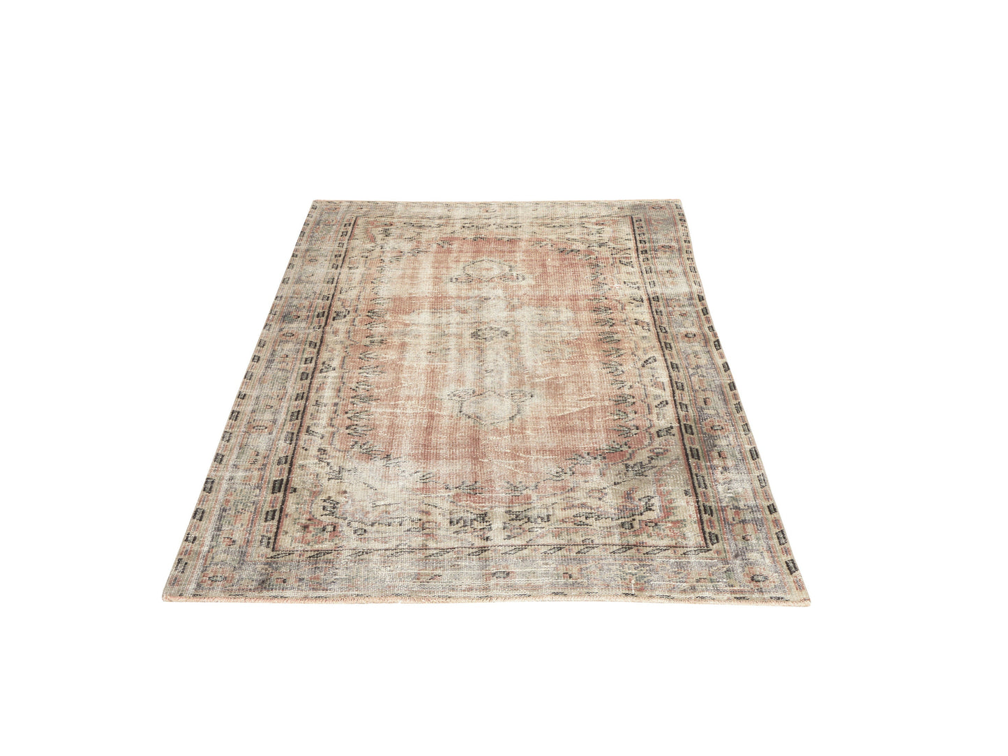 Handmade Area Rug, Turkish Vintage Rug, Oushak Antique Rug, Neutral Faded Rug, Office Rug, Turkish Carpet, Bohemian Rug, Rug 5x7, 11566