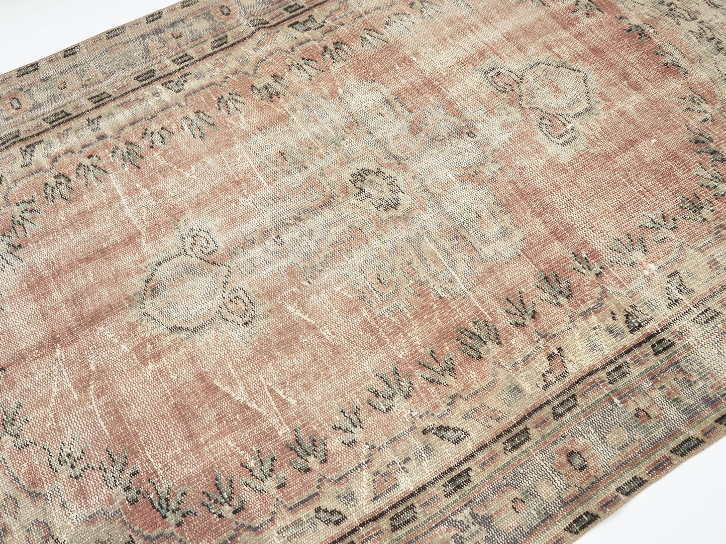 Handmade Area Rug, Turkish Vintage Rug, Oushak Antique Rug, Neutral Faded Rug, Office Rug, Turkish Carpet, Bohemian Rug, Rug 5x7, 11566