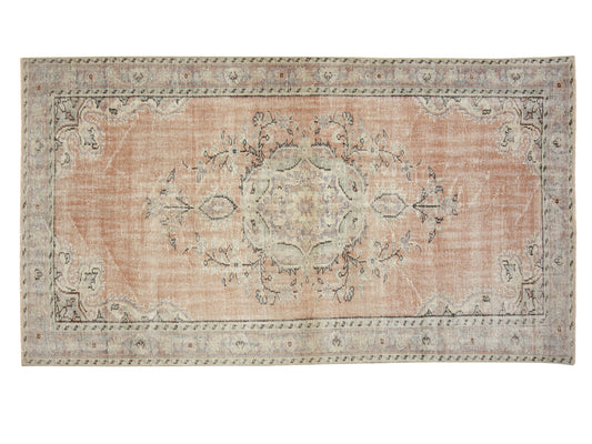 Vintage Oushak Rug, Turkish Handmade Area Rug, Neutral Faded Rug, Anatolia Rug, Turkey Rug, Bohemian Rug, Bedroom Rug, Rug 5x9, 11564