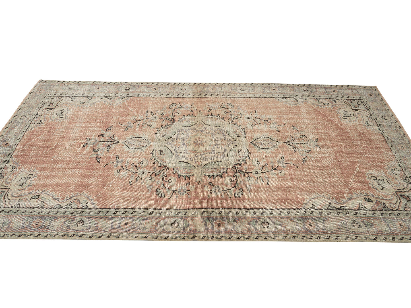 Vintage Oushak Rug, Turkish Handmade Area Rug, Neutral Faded Rug, Anatolia Rug, Turkey Rug, Bohemian Rug, Bedroom Rug, Rug 5x9, 11564