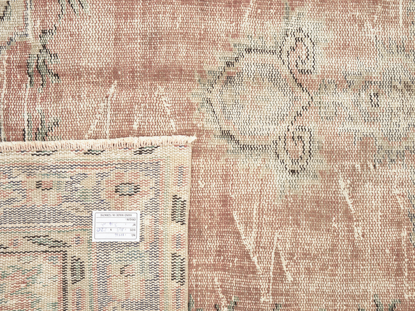Handmade Area Rug, Turkish Vintage Rug, Oushak Antique Rug, Neutral Faded Rug, Office Rug, Turkish Carpet, Bohemian Rug, Rug 5x7, 11566
