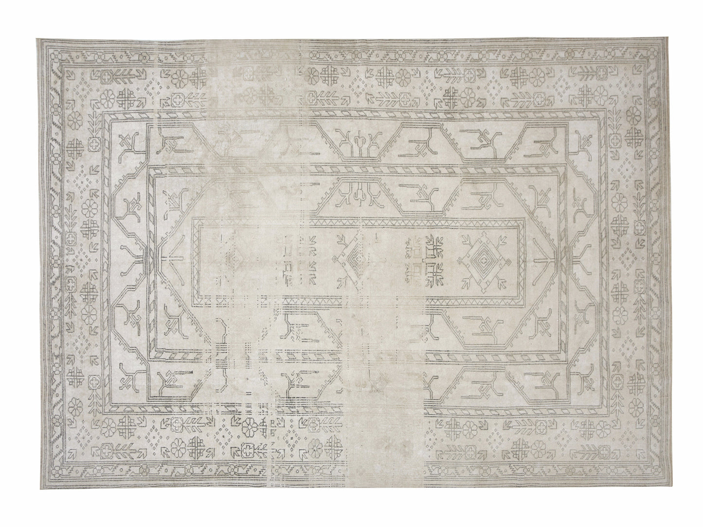 Turkish Rug 8x11, Handmade Area Unique Rug, Vintage Oushak Rug, Neutral Rug, Large Rug, Living Room Rug, Oversize Rug, Oushak Carpet, 12269