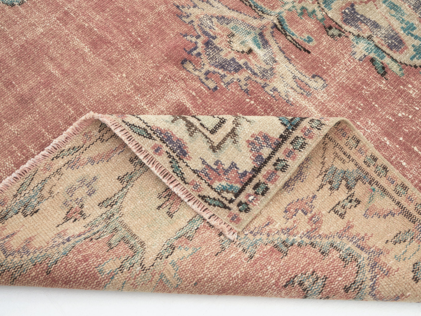 Oushak Area Rug, Vintage Handmade Rug, Turkish Eclectic Rug, Neutral Faded Rug, Anatolia Rug, Bedroom Rug, Bohemian Rug, Rug 5x8, 11557