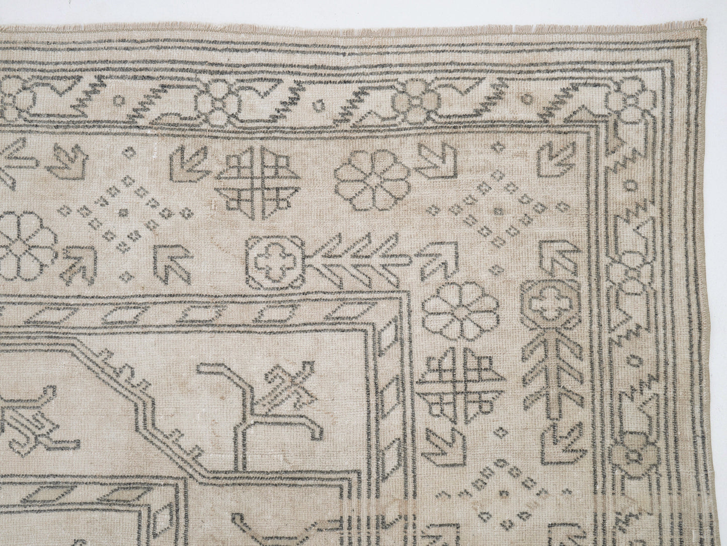 Turkish Rug 8x11, Handmade Area Unique Rug, Vintage Oushak Rug, Neutral Rug, Large Rug, Living Room Rug, Oversize Rug, Oushak Carpet, 12269