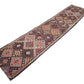 Handmade Oushak Runner Rug, Turkish Antique Runner Rug, Vintage Eclectic Runner Rug, Kitchen Runner, Kilim Runner, Runner Rug 3x13, 11264