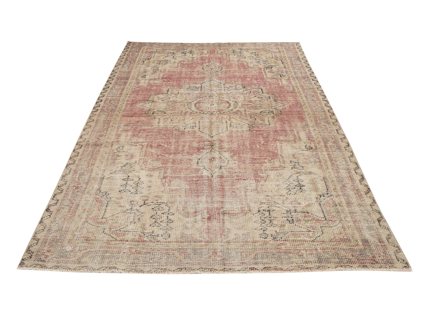 Vintage Handmade Rug, Turkish Oushak Rug, Area Faded Rug, Rug 6x9, Turkey Rug, Carpet Rug, Living Room Rug, Neutral Rug, Anatolia Rug, 12151