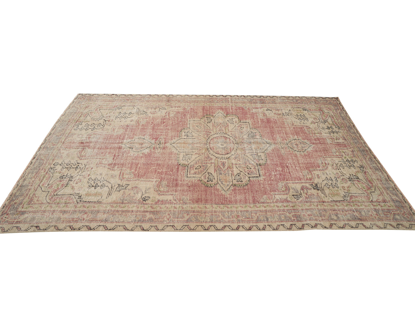 Vintage Handmade Rug, Turkish Oushak Rug, Area Faded Rug, Rug 6x9, Turkey Rug, Carpet Rug, Living Room Rug, Neutral Rug, Anatolia Rug, 12151