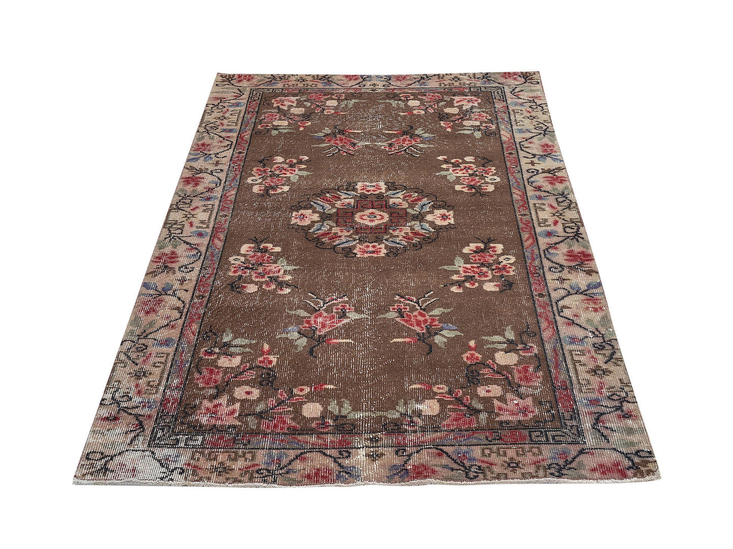 Vintage Handmade Rug, Turkish Oushak Eclectic Rug, Area Bohemian Rug, Bedroom Rug, Carpet Rug, Turkish Carpet, Rug 4x7, Turkey Rug, 12232