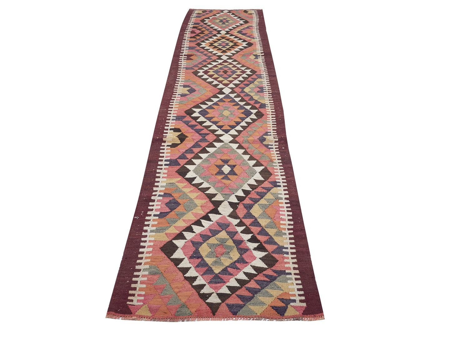 Turkish Vintage Runner Rug, Oushak Faded Runner Rug, Handmade Runner Rug, Kilim Runner, Kitchen Runner, Anatolia Rug, Runner Rug 3x14, 11297