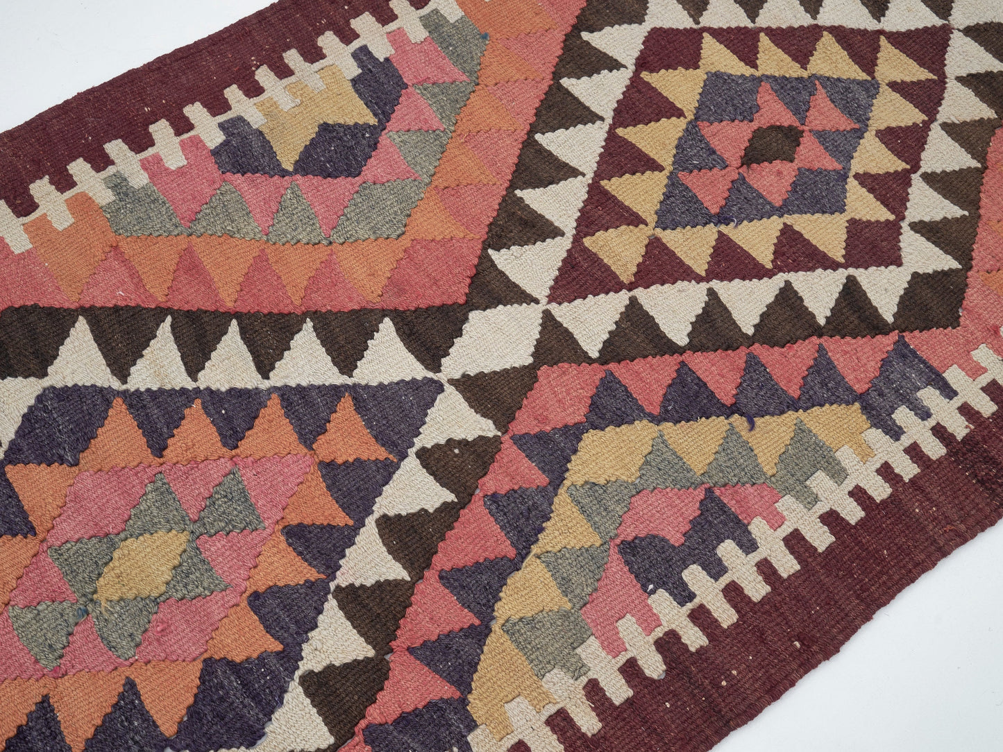 Turkish Vintage Runner Rug, Oushak Faded Runner Rug, Handmade Runner Rug, Kilim Runner, Kitchen Runner, Anatolia Rug, Runner Rug 3x14, 11297
