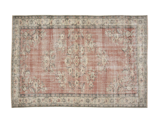 Turkish Vintage Rug, Handmade Area Rug, Oushak Antique Rug, Neutral Muted Rug, Bedroom Rug, Turkey Rug, Rug 6x8, Vintage Carpet, 12145