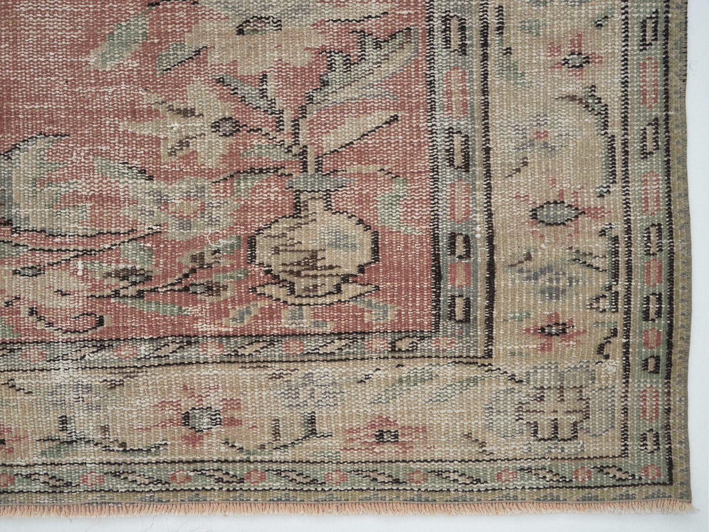 Turkish Vintage Rug, Handmade Area Rug, Oushak Antique Rug, Neutral Muted Rug, Bedroom Rug, Turkey Rug, Rug 6x8, Vintage Carpet, 12145