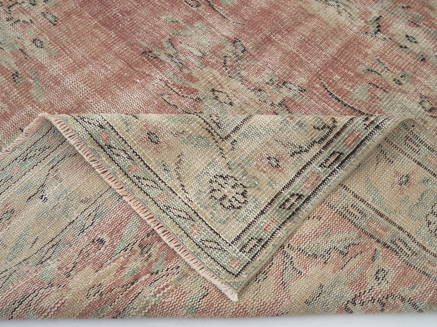 Turkish Vintage Rug, Handmade Area Rug, Oushak Antique Rug, Neutral Muted Rug, Bedroom Rug, Turkey Rug, Rug 6x8, Vintage Carpet, 12145