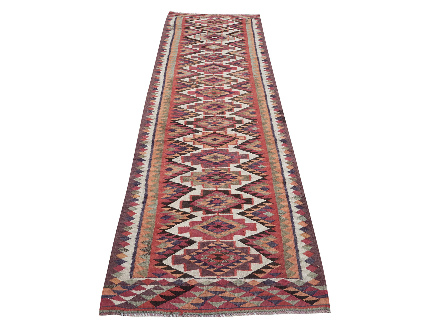 Vintage Handmade Runner Rug, Turkish Antique Runner Rug, Oushak Eclectic Runner Rug, Anatolia Rug, Hallway Runner, Runner Rug 3x11, 11390