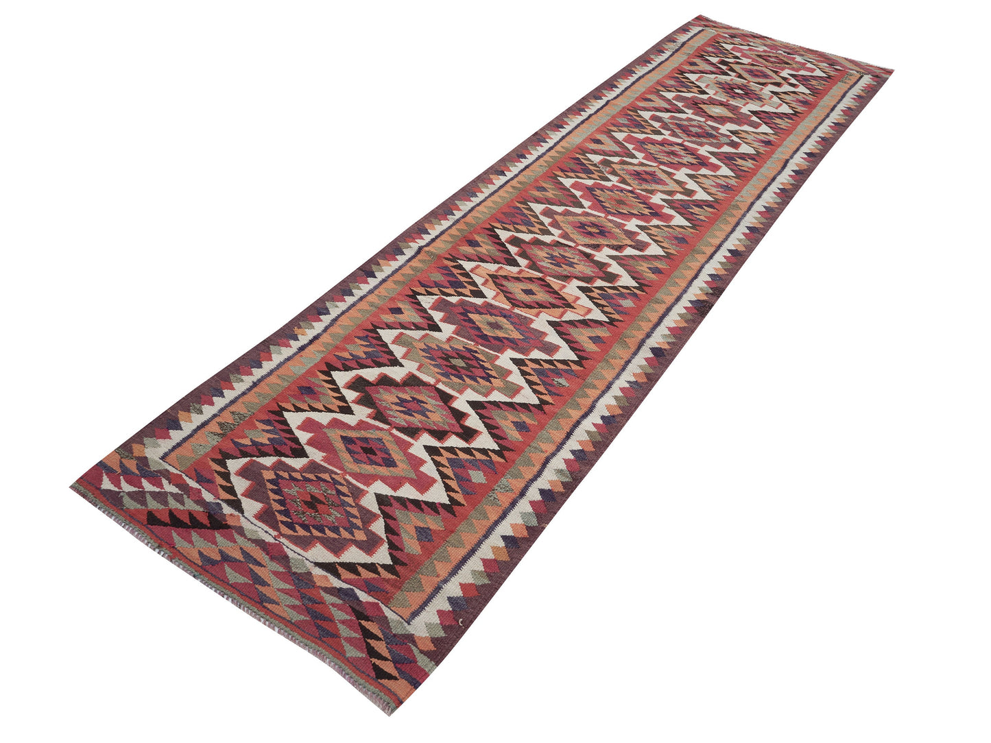 Vintage Handmade Runner Rug, Turkish Antique Runner Rug, Oushak Eclectic Runner Rug, Anatolia Rug, Hallway Runner, Runner Rug 3x11, 11390