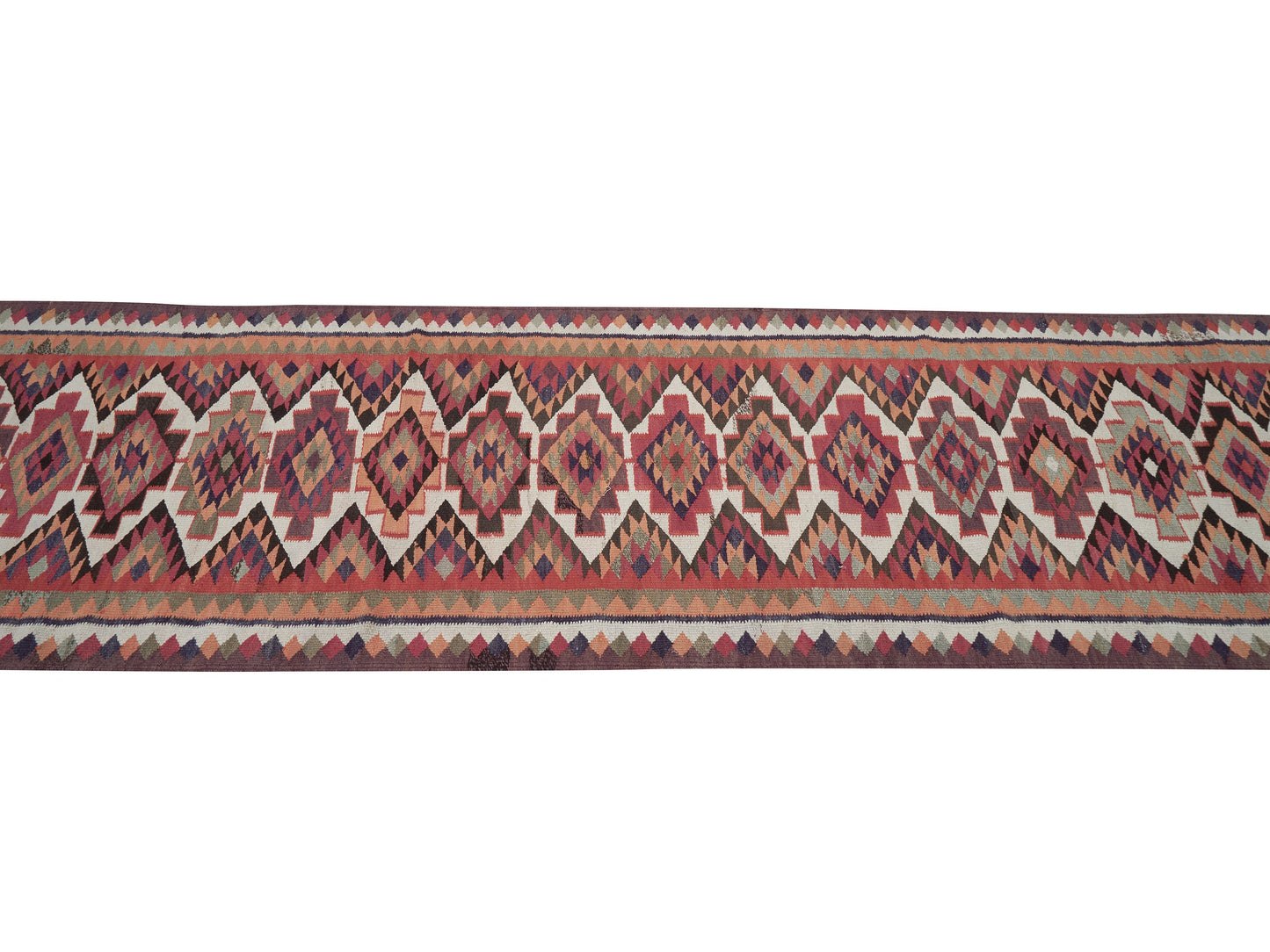 Vintage Handmade Runner Rug, Turkish Antique Runner Rug, Oushak Eclectic Runner Rug, Anatolia Rug, Hallway Runner, Runner Rug 3x11, 11390