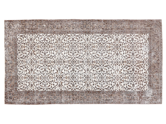 Oushak Rug, Vintage Handmade Rug, Area Muted Rug, Turkish Faded Unique Rug, Bohemian Eclectic Rug, Carpet Rug, Entryway Rug, Rug 4x7, 10344