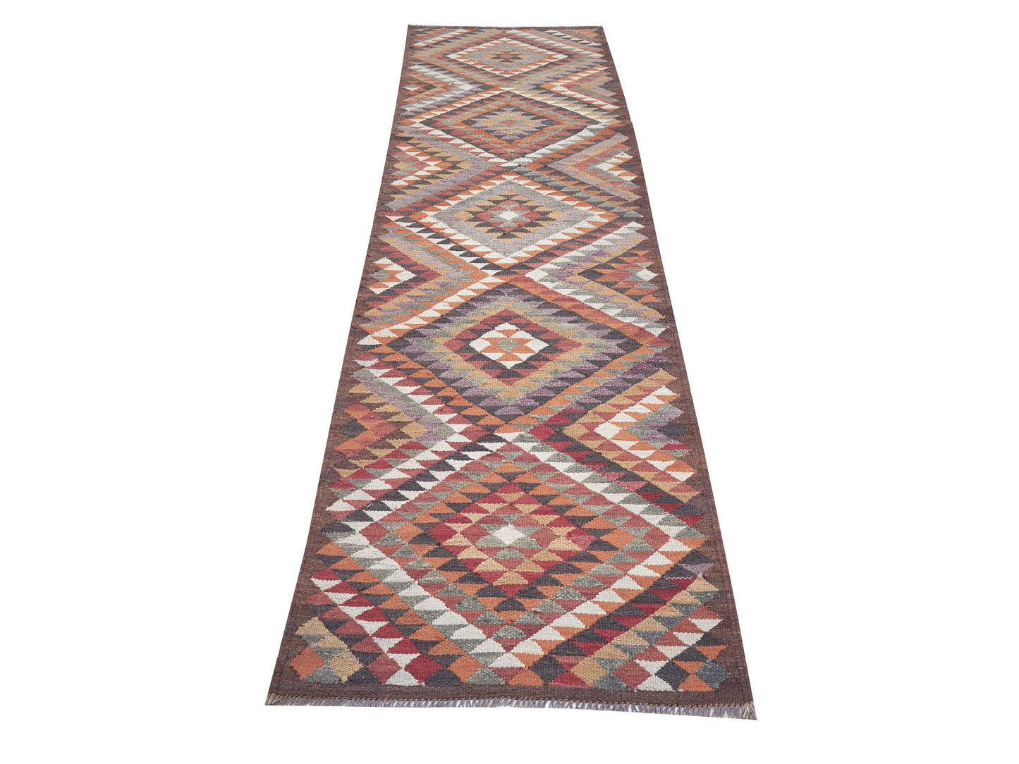 Vintage Oushak Runner Rug, Turkish Handmade Runner Rug, Entryway Rug, Bohemian Rug, Runner Rug 3x12, Anatolia Rug, Kilim Runner Rug, 11295