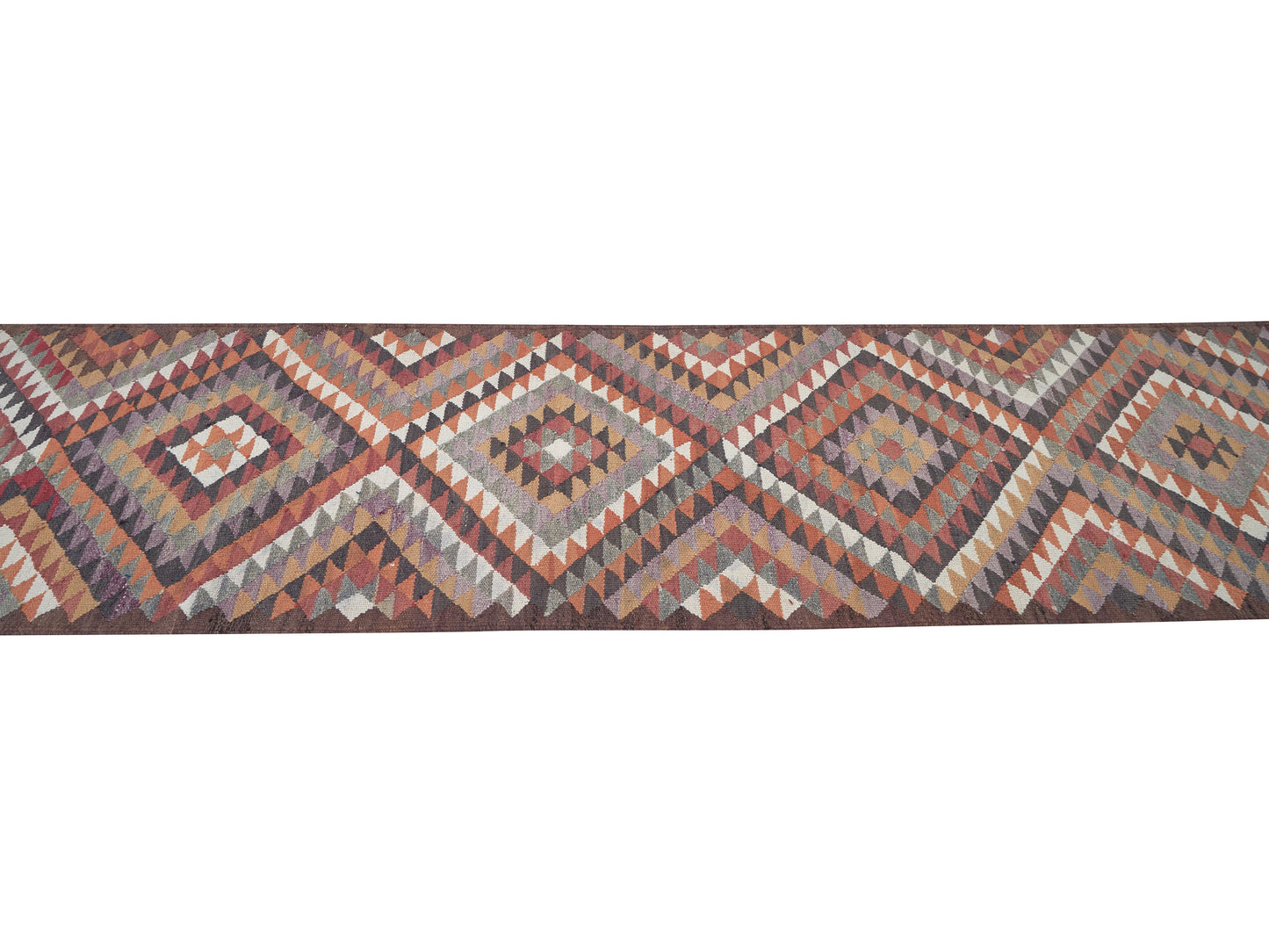 Vintage Oushak Runner Rug, Turkish Handmade Runner Rug, Entryway Rug, Bohemian Rug, Runner Rug 3x12, Anatolia Rug, Kilim Runner Rug, 11295