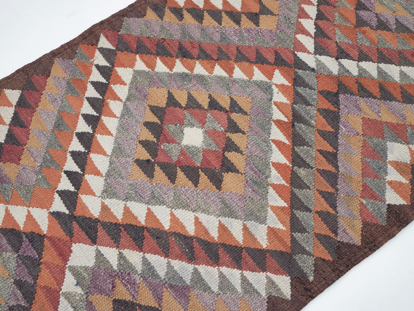 Vintage Oushak Runner Rug, Turkish Handmade Runner Rug, Entryway Rug, Bohemian Rug, Runner Rug 3x12, Anatolia Rug, Kilim Runner Rug, 11295