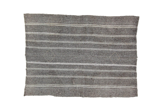 Unique One of a kind Goat Hair Gray Modern Area Vintage Turkish Kilim Rug 5x7, 6261