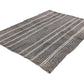 Unique One of a kind Goat Hair Gray Modern Area Vintage Turkish Kilim Rug 5x7, 6261