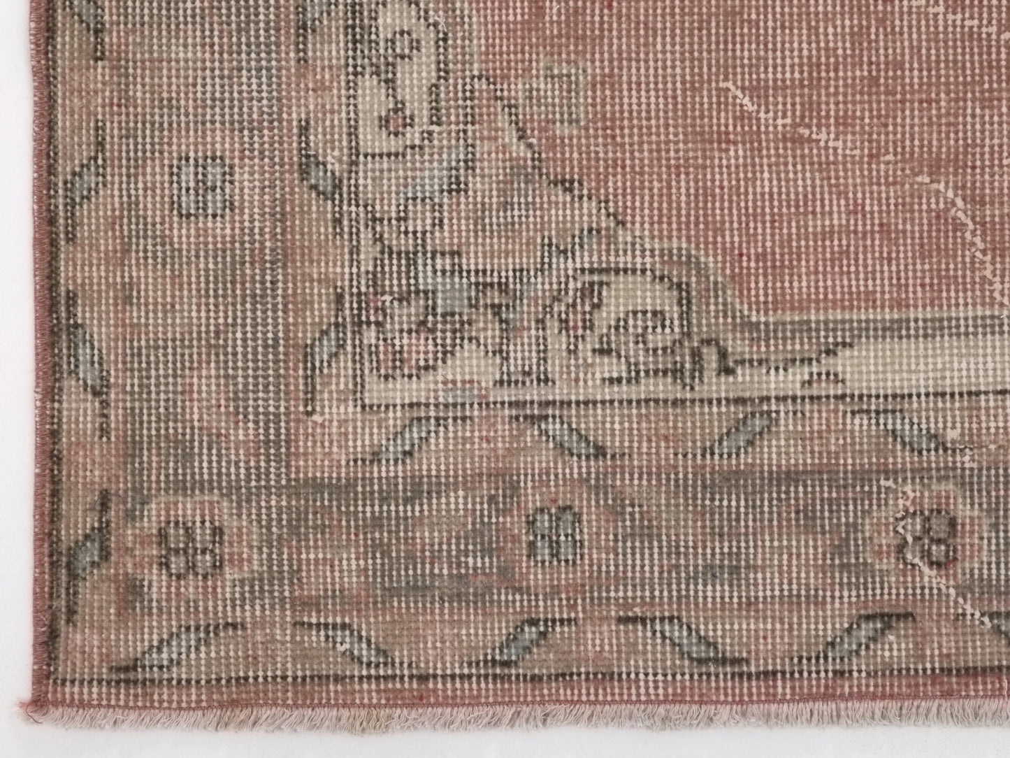 3x12, Turkish Vintage Oushak Runner rug 3x12, Handmade Boho Carpet Runner, Hallway Rug, Kitchen rug, Pink Runner rug, 3x12 Rug runner, 8787