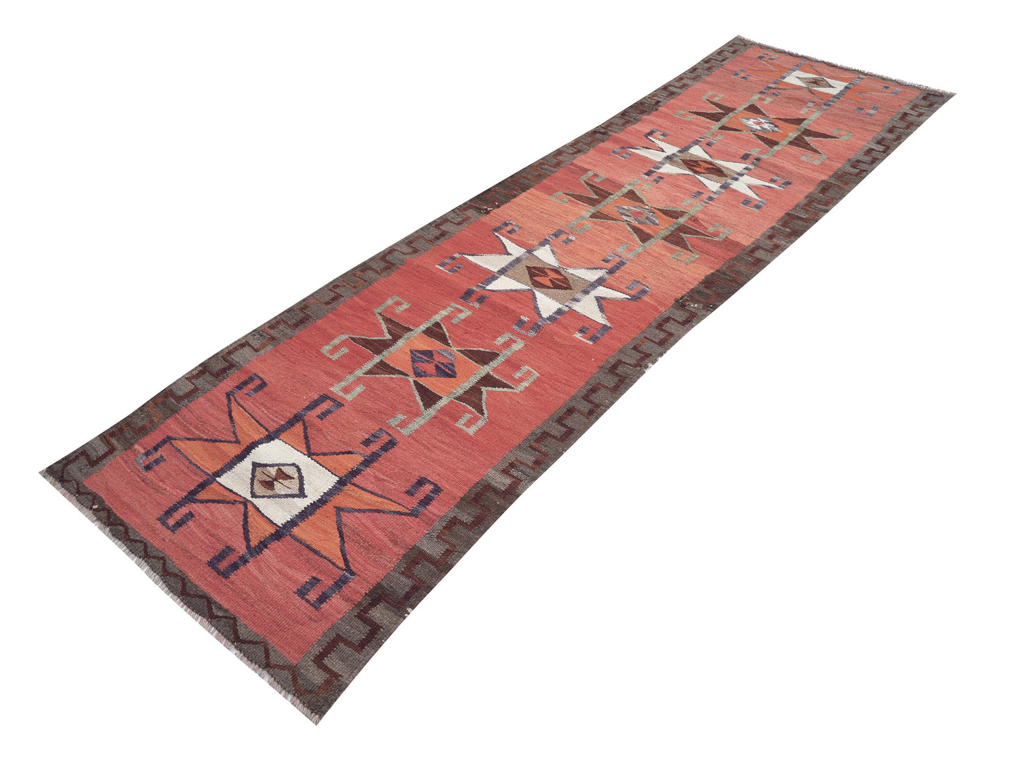 Turkish Handmade Runner Rug, Vintage Antique Runner Rug, Oushak Eclectic Runner Rug, Anatolia Rug, Kilim Runner Rug, Runner Rug 3x11, 11301