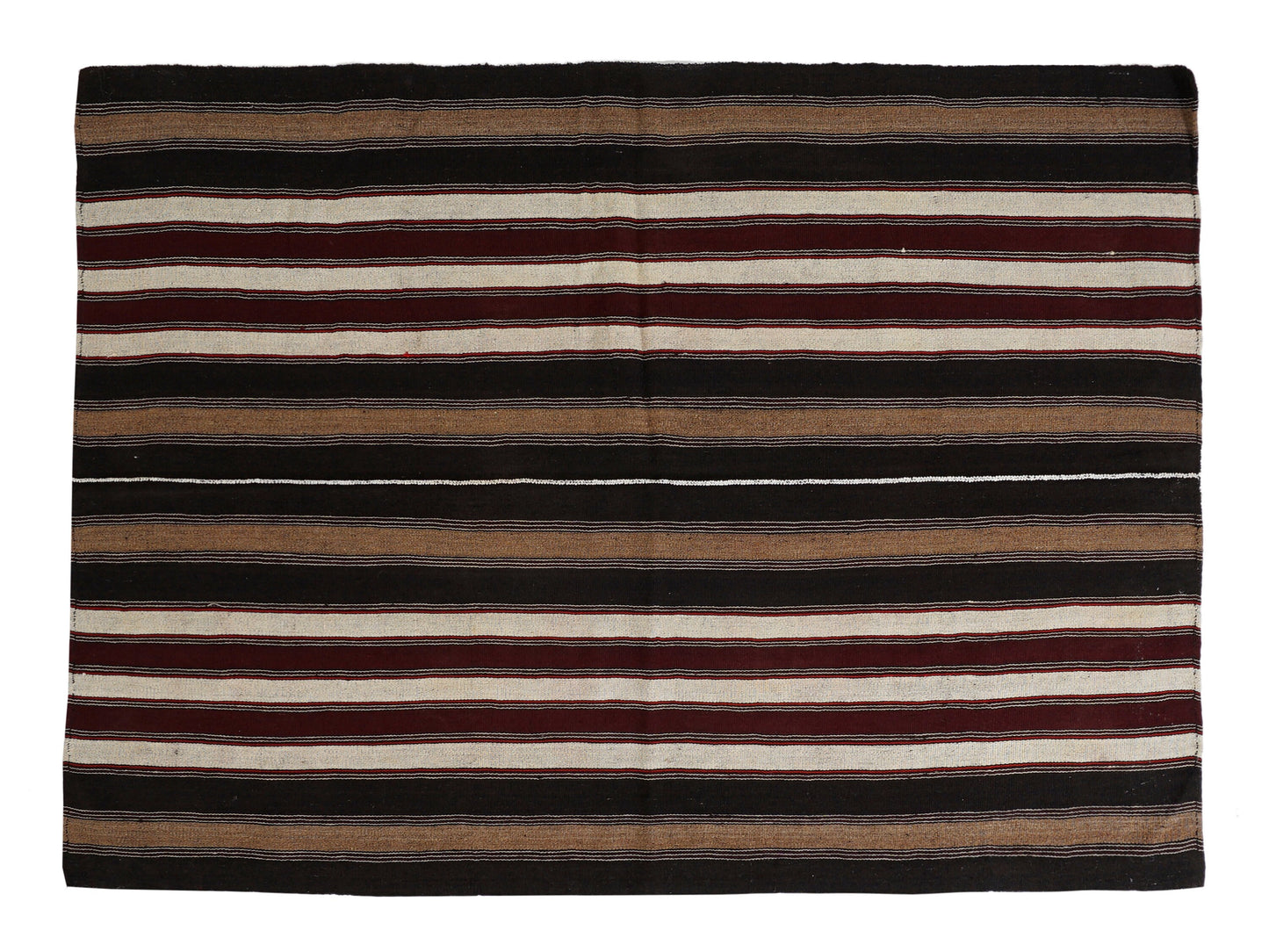 Turkish Vintage Kilim Rug, Handmade Antique Kilim Rug, Area Striped Kilim Rug, Living Room Rug, Kilim Rug 5x7, Goat Hair Rug, 12810